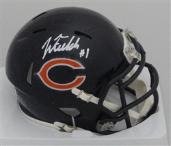 JUSTIN FIELDS SIGNED BEARS SPEED MINI HELMET - BAS