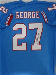 EDDIE GEORGE SIGNED CUSTOM HOUSTON OILERS REPLICA  JERSEY - BAS