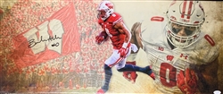 BRAELON ALLEN SIGNED 13X31 STRETCHED CUSTOM WI BADGERS CANVAS COLLAGE - JSA