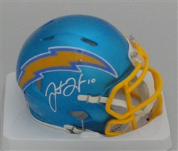 JUSTIN HERBERT SIGNED LA CHARGERS FLASH MINI HELMET - BAS