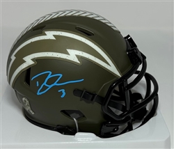 DERWIN JAMES SIGNED LA CHARGERS SALUTE MINI HELMET - BAS