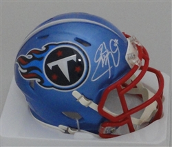 EDDIE GEORGE SIGNED TITANS FLASH SPEED MINI HELMET - BAS