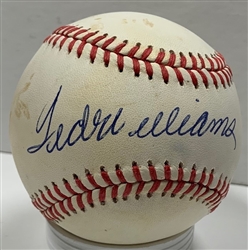 TED WILLIAMS (D) SIGNED OFFICIAL AMERICAN LEAGUE BASEBALL - YANKEES - JSA