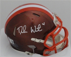 DESHAUN WATSON SIGNED RIDDELL BROWNS FLASH SPEED MINI HELMET - BAS