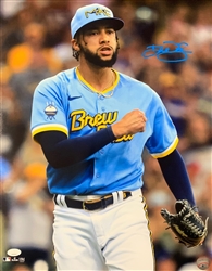 DEVIN WILLIAMS SIGNED BREWERS  16X20 PHOTO #14 - JSA