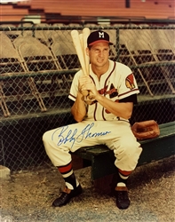 BOBBY THOMPSON SIGNED MILW BRAVES 8X10 PHOTO #1