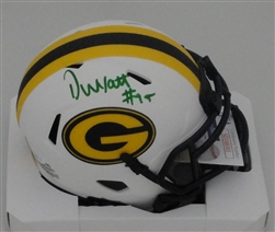 DEVONTE WYATT SIGNED PACKERS LUNAR SPEED MINI HELMET - JSA