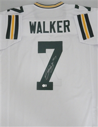 QUAY WALKER SIGNED CUSTOM REPLICA PACKERS WHITE JERSEY - BAS