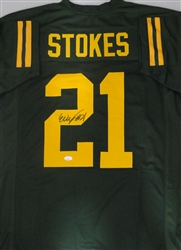 ERIC STOKES SIGNED CUSTOM REPLICA PACKERS 1950'S THROWBACK JERSEY - JSA