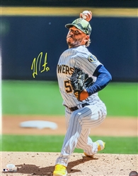FREDDY PERALTA SIGNED 16X20 BREWERS PHOTO #10 - JSA