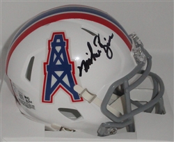 OILERS MIKE ROZIER SIGNED RIDDELL SPEED MINI HELMET - BAS