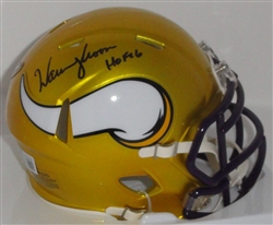 VIKINGS WARREN MOON SIGNED RIDDELL FLASH MINI HELMET - BAS