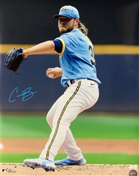 CORBIN BURNES SIGNED 16X20 BREWERS PHOTO #18 - JSA