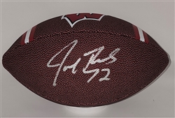 JOE THOMAS SIGNED FRANKLIN 10" BADGERS LOGO FOOTBALL - JSA