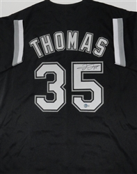 FRANK THOMAS SIGNED CUSTOM REPLICA WHITE SOX BLACK JERSEY - BAS