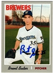 BRENT SUTER SIGNED 2019 TOPPS HERITAGE BREWERS CARD #387