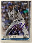 FREDDY PERALTA SIGNED 2019 TOPPS SERIES TWO BREWERS CARD #627