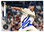 ERIC LAUER SIGNED 2020 TOPPS SERIES TWO BREWERS CARD #589