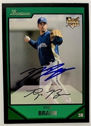 RYAN BRAUN SIGNED 2007 BOWMAN BREWERS ROOKIE CARD #BDP-50