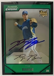 RYAN BRAUN SIGNED 2007 BOWMAN CHROME BREWERS ROOKIE CARD #BDP-50