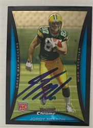 JORDY NELSON SIGNED 2008 BOWMAN CHROME ROOKIE CARD #BC89