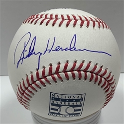 RICKEY HENDERSON SIGNED OFFICIAL MLB HOF LOGO BASEBALL - JSA