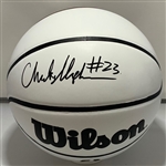 CHUCKY HEPBURN SIGNED FULL SIZE WILSON WHITE PANEL BASKETBALL - JSA