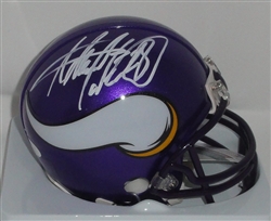 ADRIAN PETERSON SIGNED VIKINGS VSR4 MINI HELMET - JSA