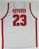 CHUCKY HEPBURN SIGNED CUSTOM REPLICA WI BADGERS WHITE JERSEY - JSA