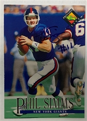 PHIL SIMMS SIGNED 1994 CLASSIC PRO LINE LIVE GIANTS CARD #104