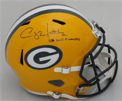 CLAY MATTHEWS SIGNED FULL SIZE PACKERS REPLICA  SPEED HELMET W/ SB XLV - JSA