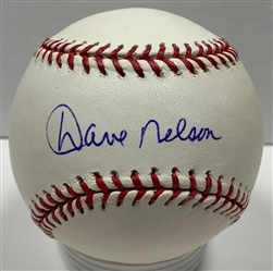 DAVE NELSON (d) SIGNED OFFICIAL MLB BASEBALL - BREWERS