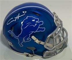 AIDAN HUTCHINSON SIGNED LIONS BLAZE SPEED MINI HELMET - BAS