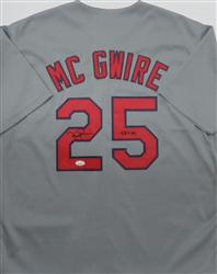 MARK MCGWIRE SIGNED CUSTOM REPLICA CARDINALS JERSEY W/ 583 HR'S - JSA