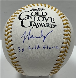 JJ HARDY SIGNED OFFICIAL MLB GOLD GLOVE BASEBALL W/ 3 X GG - BREWERS - JSA