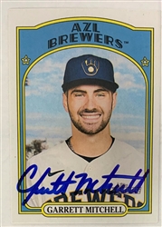 GARRETT MITCHELL SIGNED 2021 TOPPS HERITAGE BREWERS ROOKIE CARD #122