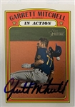 GARRETT MITCHELL SIGNED 2021 TOPPS HERITAGE IN ACTION BREWERS ROOKIE CARD #185