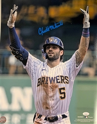 GARRETT MITCHELL SIGNED 16X20 BREWERS PHOTO #1 - JSA