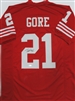 FRANK GORE SIGNED CUSTOM REPLICA SF 49ERS JERSEY - JSA