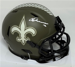 CHRIS OLAVE SIGNED SAINTS SALUTE SPEED MINI HELMET - BAS