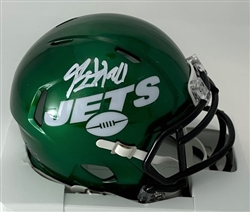 BREECE HALL SIGNED NY JETS SPEED MINI HELMET - BAS