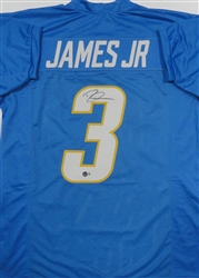 DERWIN JAMES SIGNED CUSTOM REPLICA CHARGERS JERSEY - BAS
