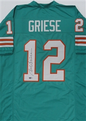 BOB GRIESE SIGNED CUSTOM REPLICA DOLPHINS JERSEY - BAS