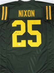 KESEAN NIXON SIGNED CUSTOM REPLICA PACKERS 1950'S THROWBACK JERSEY - JSA