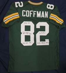 PAUL COFFMAN SIGNED CUSTOM PACKERS JERSEY w/ STATS