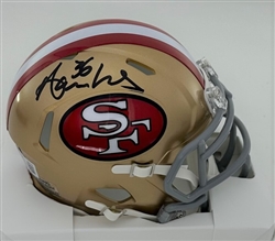 MERTON HANKS SIGNED RIDDELL 49ERS SPEED MINI HELMET - BAS