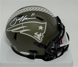 JULIAN EDELMAN SIGNED PATRIOTS SALUTE SPEED MINI HELMET - JSA