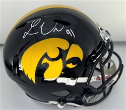 LUKAS VAN NESS SIGNED FULL SIZE IOWA HAWKEYES REPLICA SPEED HELMET - BAS