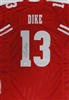 CHIMERE DIKE SIGNED CUSTOM REPLICA WI BADGERS RED JERSEY - JSA