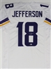 JUSTIN JEFFERSON SIGNED CUSTOM REPLICA VIKINGS WHITE JERSEY - BAS